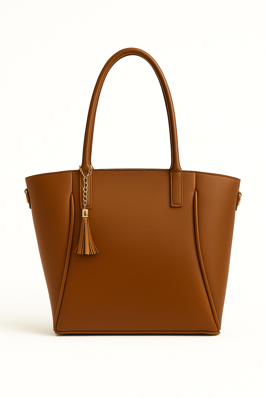 “Caramel brown tote bag for work and everyday use – women’s shoulder handbag by OhMyBag.pk”