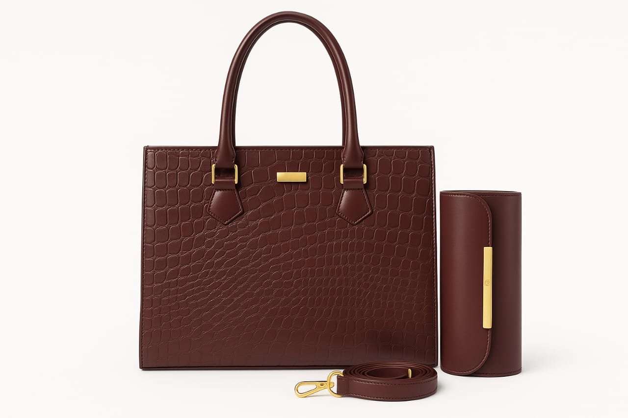 “Maroon tote shoulder bag for office and daily use – women’s handbag by OhMyBag.pk”