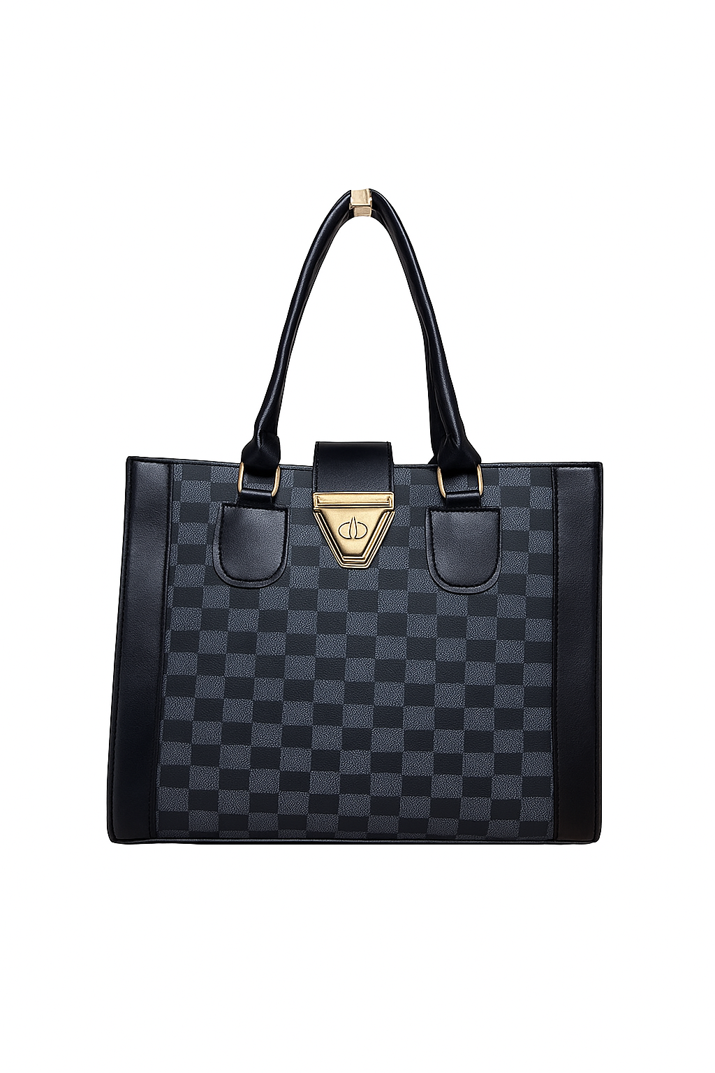 “Black checkered shoulder bag for work or college – stylish women’s handbag by OhMyBag.pk”