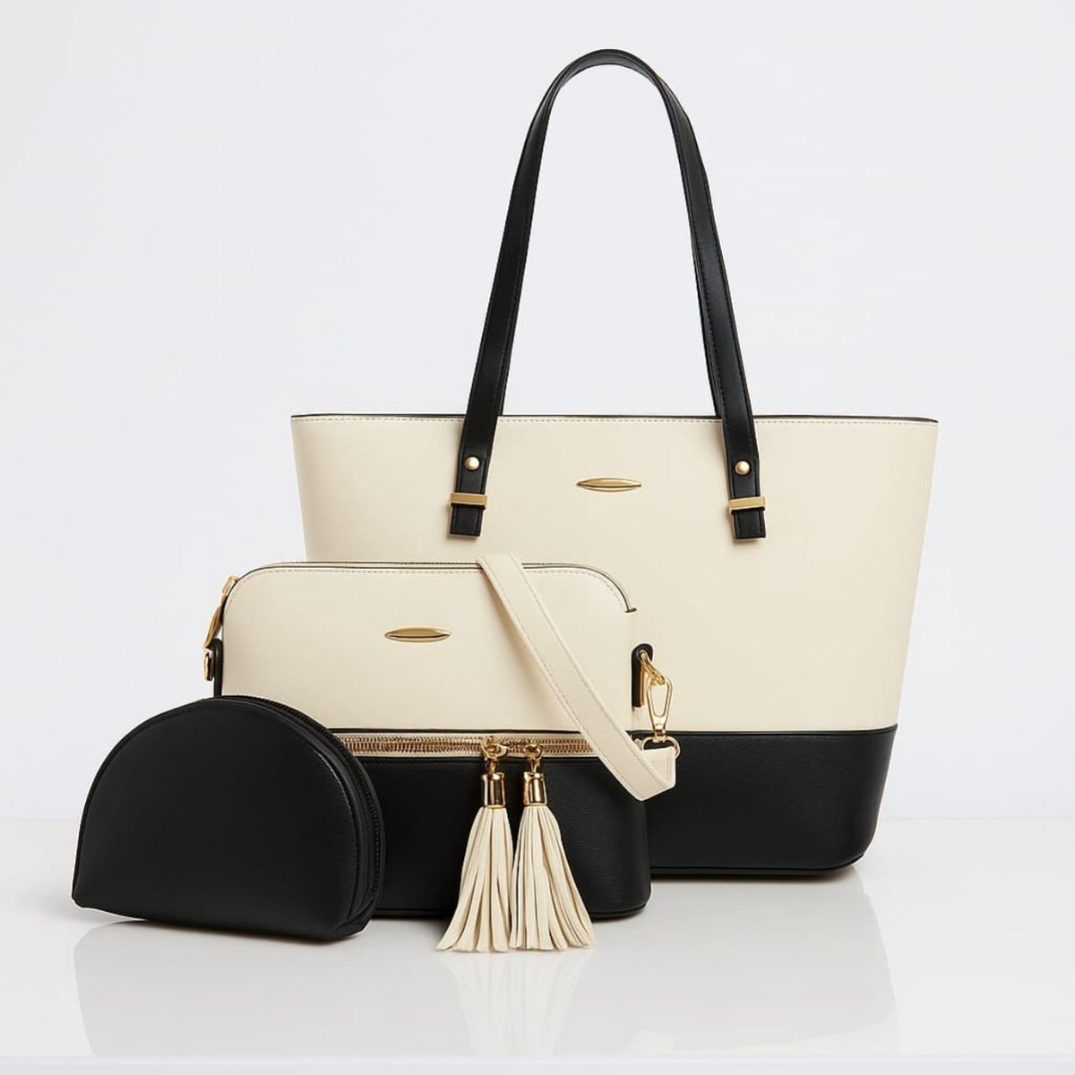 City Tote (Set of 3) in Black & White