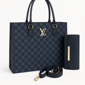 "Madrid bag in black with crocodile texture – elegant handcrafted handbag set with gold accents and matching strap"